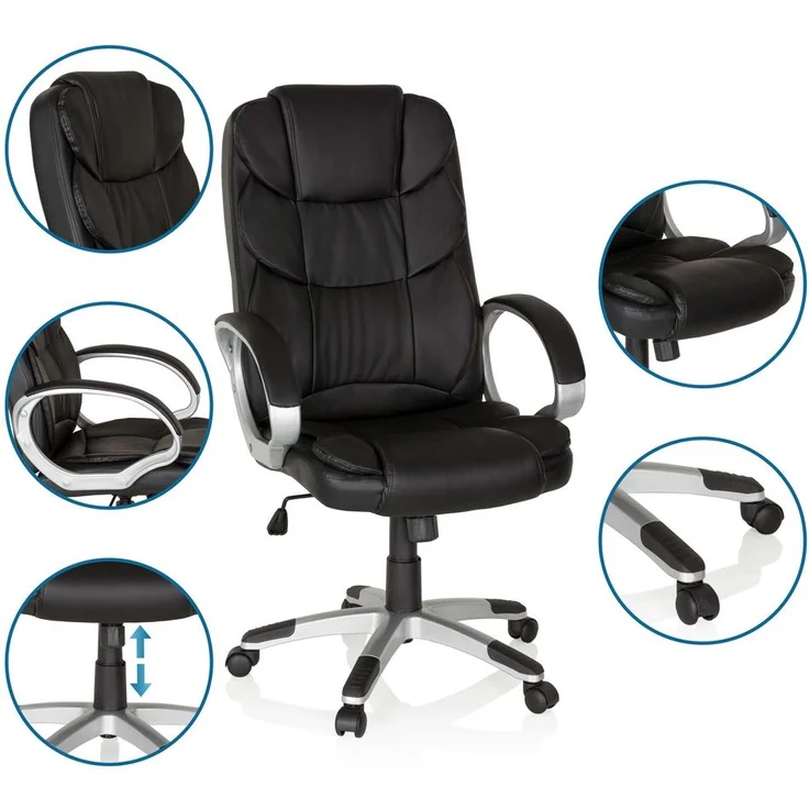 MyBuero Home Office Chefsessel RELAX BY155 Kunstleder Schwarz – Bild 12