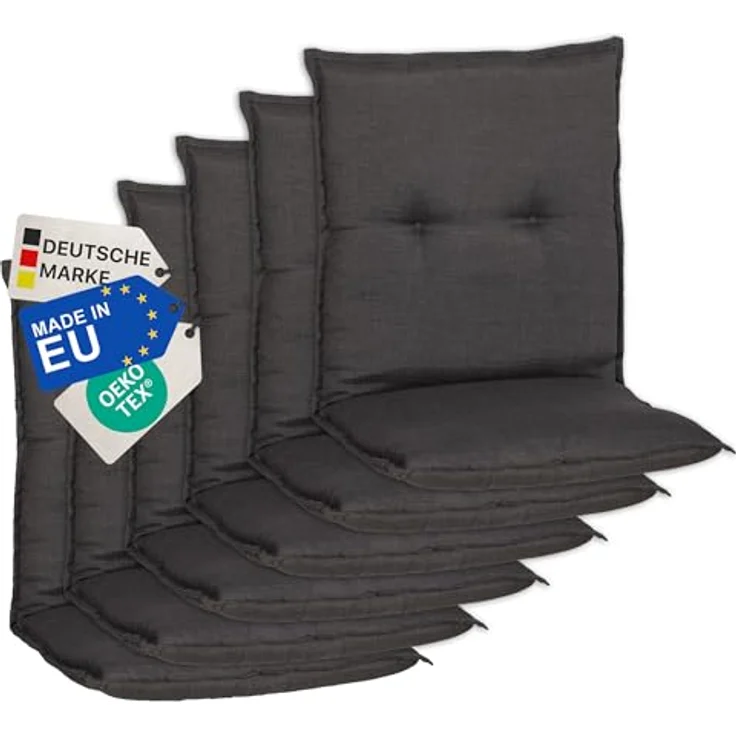 NYVI Sitzauflage Niedriglehner Auflagen 6er Set Barcelona Gartenstuhlauflagen 100x50cm, (6 St), Niederlehner Stuhlauflage Sitzauflage mit Halteband – Bild 2