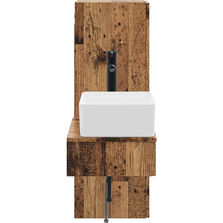 vidaXL Badezimmerschrank-Set 2 stk. Altholz 33 x 34,5 x 100 cm 3406111 – Bild 4
