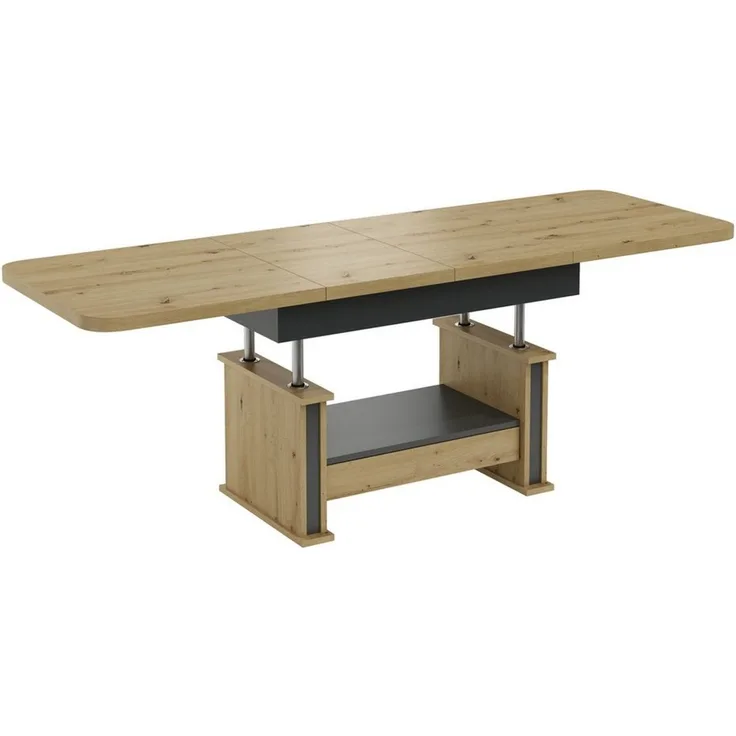 designimpex Couchtisch Design DA-555 Schublade höhenverstellbar ausziehbar 120/200 cm Tisch, Funktionstisch, Wohnzimmertisch, Tisch, Esstisch, Sofatisch, Schublade