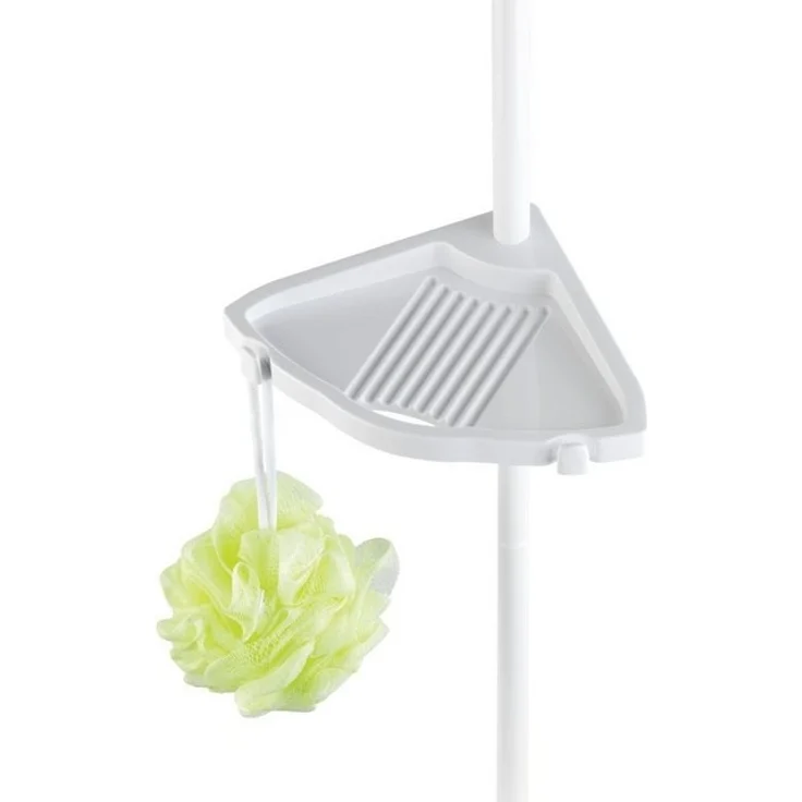 Wenko Teleskop-Duschecke Easy Aluminium, weiß, 4 Ablagen – Bild 3