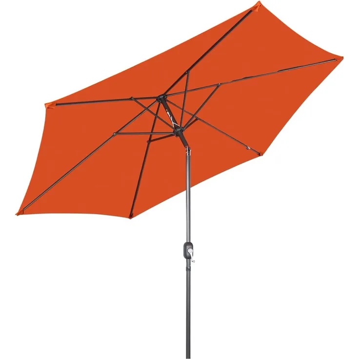 Angel Living Sonnenschirm Ø 300 cm Gartenschirm Marktschirm Terrassenschirm Taupe Sonneschirm, LxB: 300,00x300,00 cm, Sonnenschutz aus Aluminium und Polyester UV50