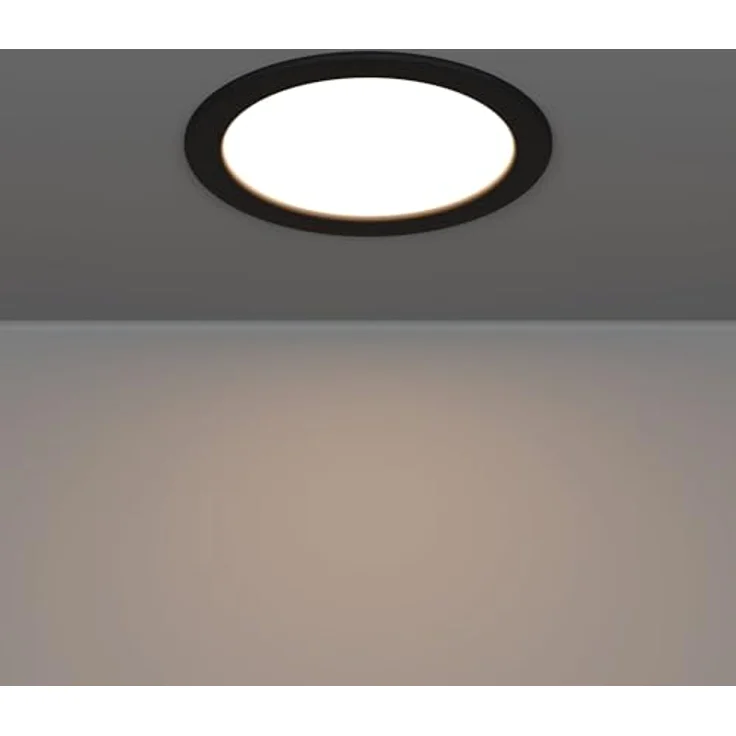EGLO LED Einbaustrahler Fueva 6, runde Badezimmer Einbauleuchte, Badlampe Decke aus Kunststoff in Schwarz, Einbaustrahler flach, warmweiß-kaltweiß, IP44, ∅ 16,6 cm – Bild 3