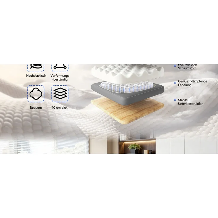 Botifly Ergonomischer Bürostuhl mit Fußstütze, Dunkelgrau, 74 x 34 x 53 cm, 135° Neigbar, SGS-Gaslift – Bild 9