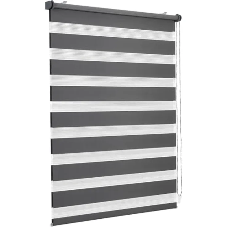 Sekey Doppelrollo Klemmfix ohne Bohren für Fenster, Doppelrollo 35 cm breit, Duo Rollo Jalousie Sonnenschutz, 35x100cm, Dunkelgrau