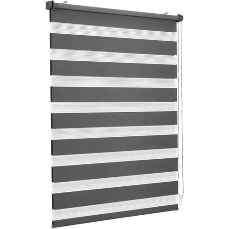 Sekey Doppelrollo Klemmfix ohne Bohren für Fenster, Doppelrollo 35 cm breit, Duo Rollo Jalousie Sonnenschutz, 35x100cm, Dunkelgrau – Bild 1