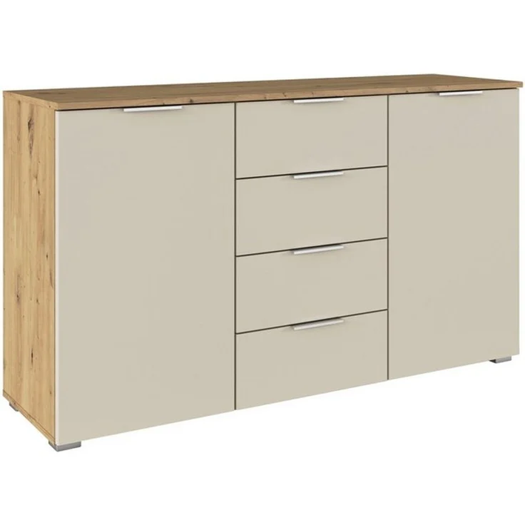 OTTO home Kombikommode Sideboard Schubladenkommode AGORDO mit Dekor- oder Hochglanzfront (in zwei Griff-Farben, Breite 120 cm), vier große Schubladen, mit insgesamt 4 Einlegeböden MADE IN GERMANY – Bild 4