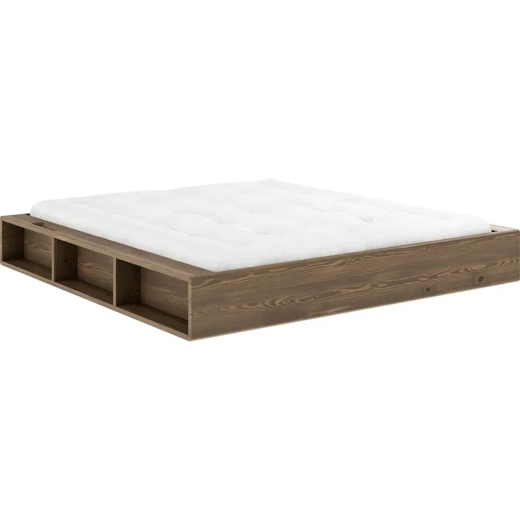 Karup Design Futonbett Ziggy, in mehreren Breiten, zertifiziertes Massivholz, praktische Ablagefläche neben der Matratze, viel Stauraum