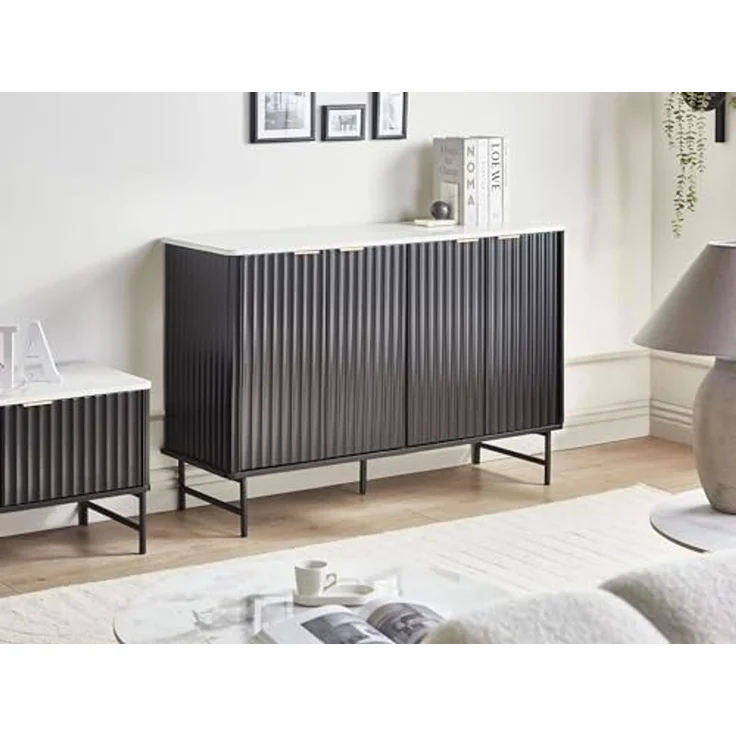 Schrank GLASTONBURY Marmor Optik Schwarz – Bild 2