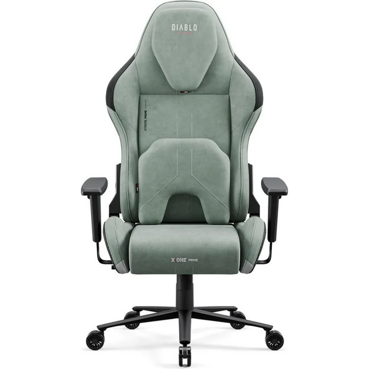 Diablo Gaming Stuhl Stoff X.One Prime Gamer Stuhl Ergonomisch mit Magnetische Kopfstütze und Kühlender Sitz Robuste Metallbasis, Höhenverstellbare Armlehnen Pc Stuhl, Gaming Chair 140 kg Ghotic Green – Bild 2