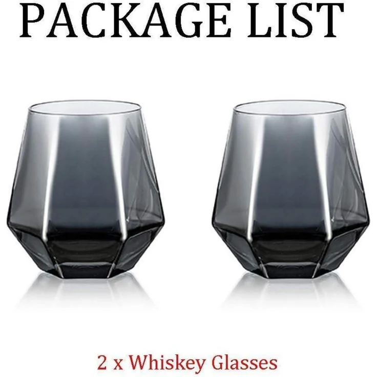 Diamond Whisky Glasses 2er-Set 300 Ml Moderner Look für Männer – Bild 7