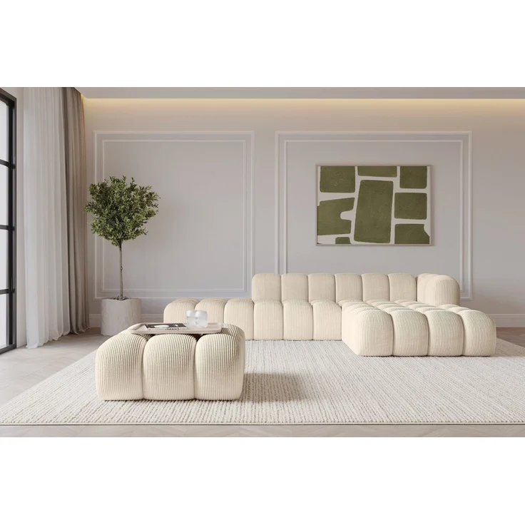 ALTDECOR Pouf OLEA-PUF (Pouf Sitzsack-Hocker modularer), Indoor Poufs Sitzhocker Fußhocker Wohnzimmer 91 x 87 x 44 – Bild 3