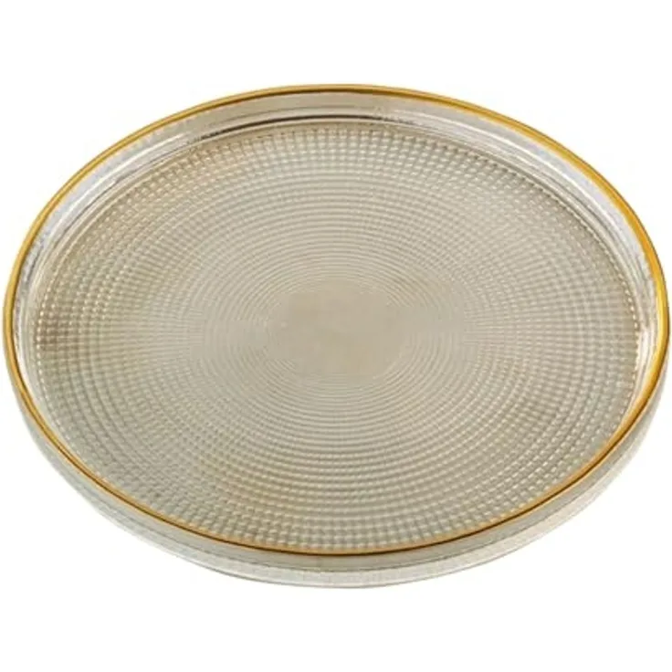 Jungengel Dessertteller 6er Set Glas mit Goldrand Kuchenteller Glasteller Vorspeisenteller, (6 St), Edles 6er Glas Dessertteller mit Goldrand, stapelbar & pflegeleicht