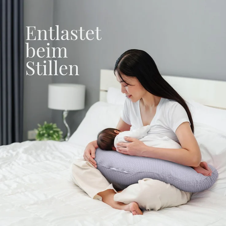 Schwangerschaftskissen - Seitenschläferkissen Grau ( Punkte ) – Bild 7