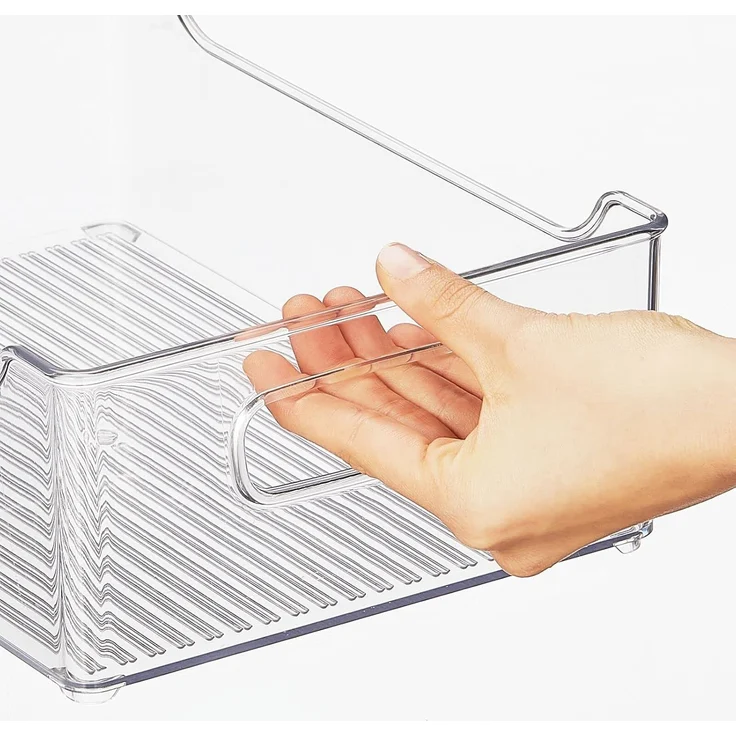 4er Set Kühlschrank Aufbewahrungsbox Griffe Gefriertruhe mDesign transparent – Bild 5