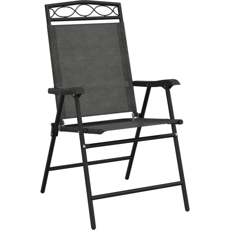 vidaXL Klappbare Gartenstühle 8 Stk. Graumeliert Stahl und Textilene 3157294 – Bild 2