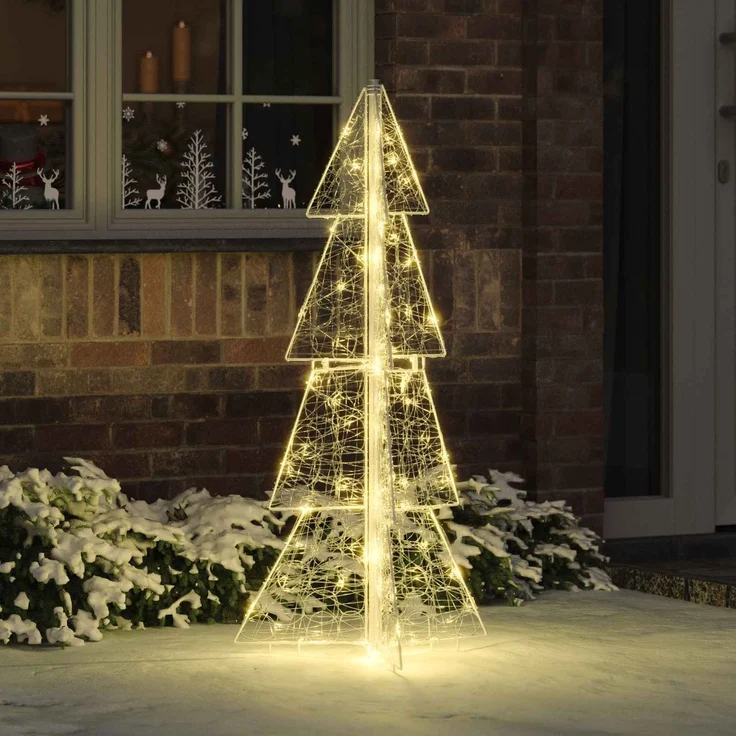 vidaXL Weihnachtsbaum Warmes Weiß 120 cm Acryl 100 LEDs 42019202 – Bild 1