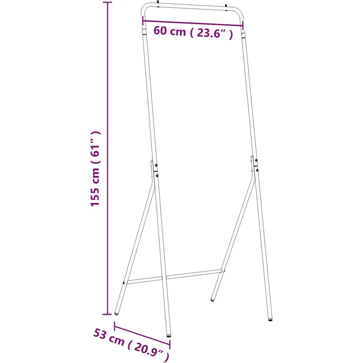 vidaXL Kleiderständer Schwarz 60 x 53 x 155 cm Stahl 868475 – Bild 10