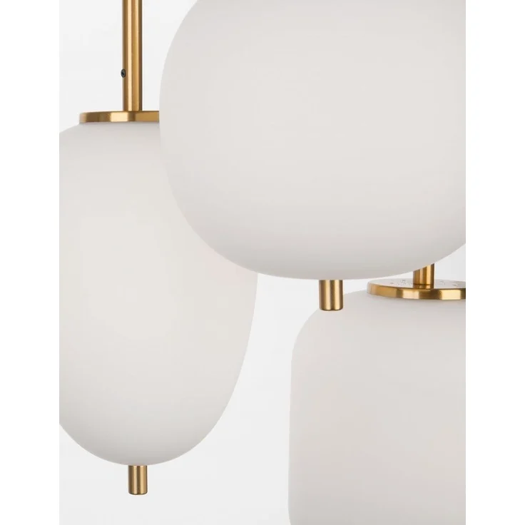 Nova Luce 9624068 LATO Pendelleuchte rund 3-flammig Gold Opal E14 – Bild 4