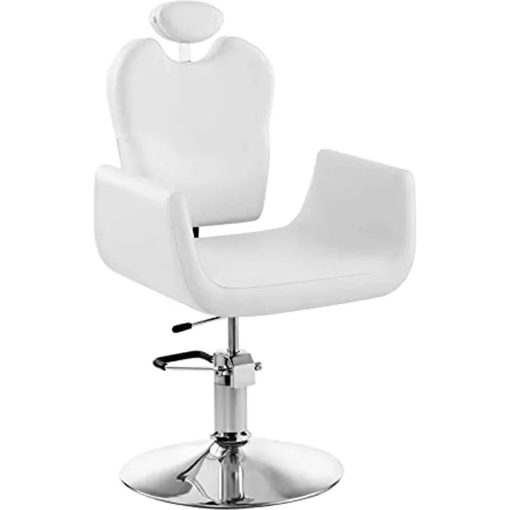 Physa Armlehnstuhl Friseurstuhl Kosmetikstuhl Friseursessel Bedienstuhl Livorno White, Weiß