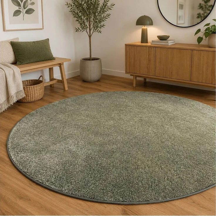 Steffensmeier Teppich Levanto Rund, rund, Kurzflor Teppich, Wohnzimmer – Bild 1