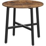 Vasagle Esstisch klein, runder Küchentisch, Industriedesign, vintagebraun / schwarz, 80 x 80 x 75 cm