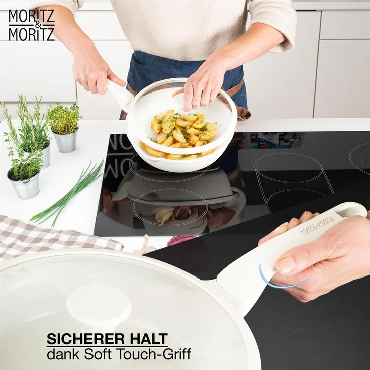 Moritz & Moritz Multipfanne mit Deckel, Aluminium Creme, Ø 26 cm – Bild 5