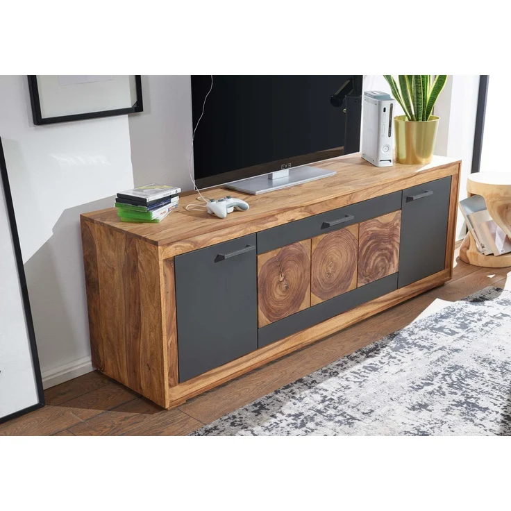 TV-Board Sheesham 178 x 46 x 62 gebeizt TURIN #07 – Bild 2