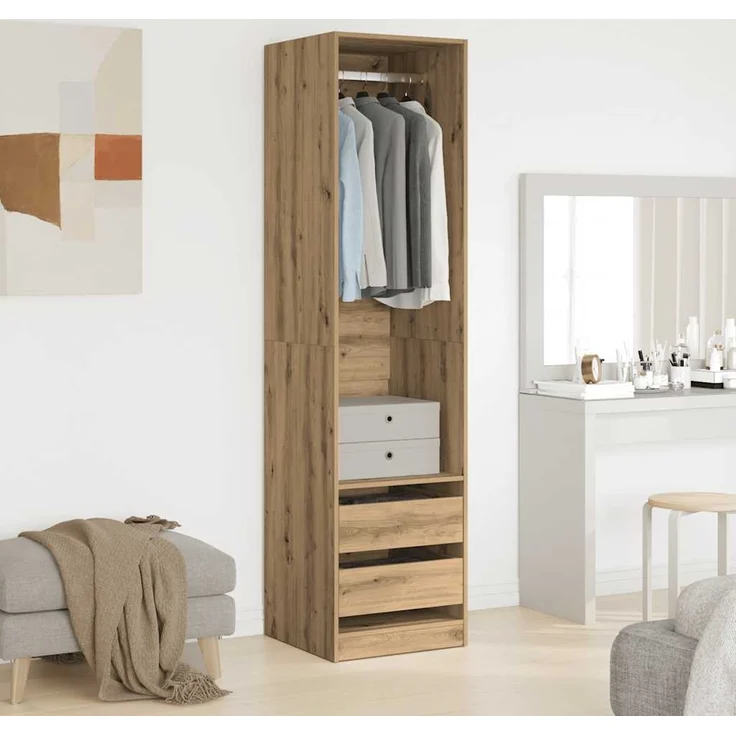 vidaXL Kleiderschrank Artisan-Eiche 50x50x200 cm Holzwerkstoff 3318629 – Bild 2