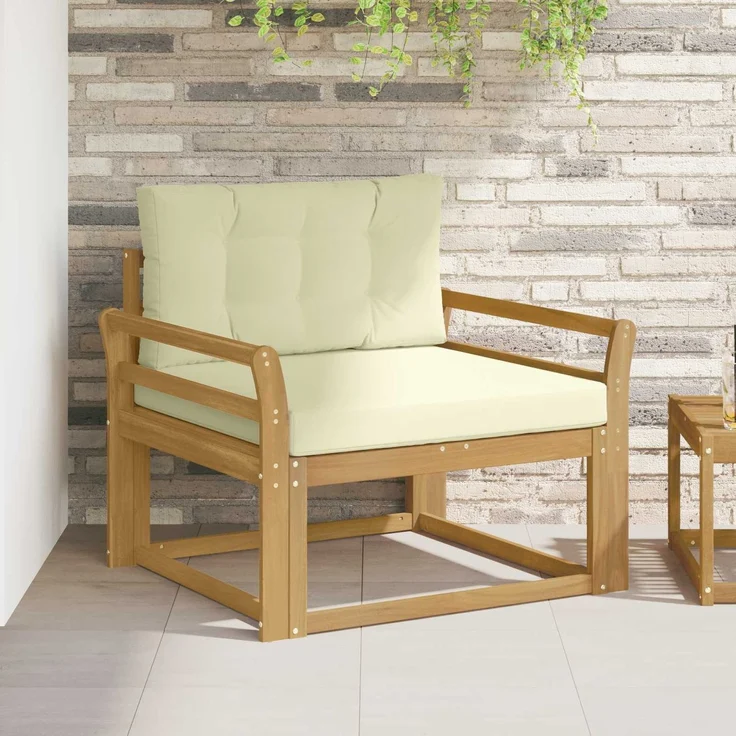vidaXL Outdoor Mittelsofa Polyester Weiß 3439009 – Bild 1