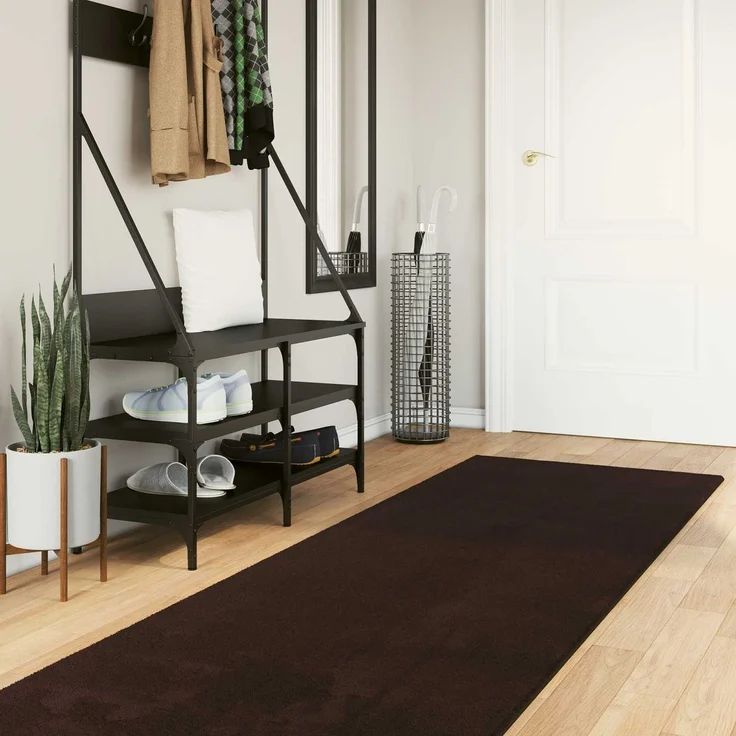 vidaXL Mittlerer Flor weicher und waschbarer Teppich HUARTE Braun 42022519 – Bild 1