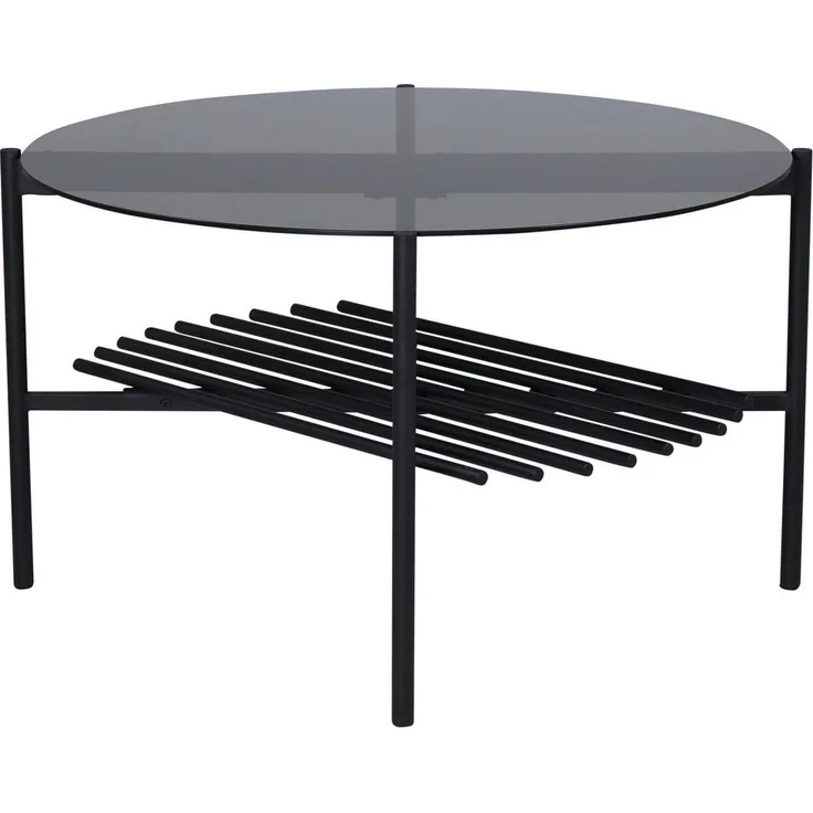 Livetastic Couchtisch, rund, Schwarz, Metall und Glas, 80x45x80 cm, einfacher Aufbau