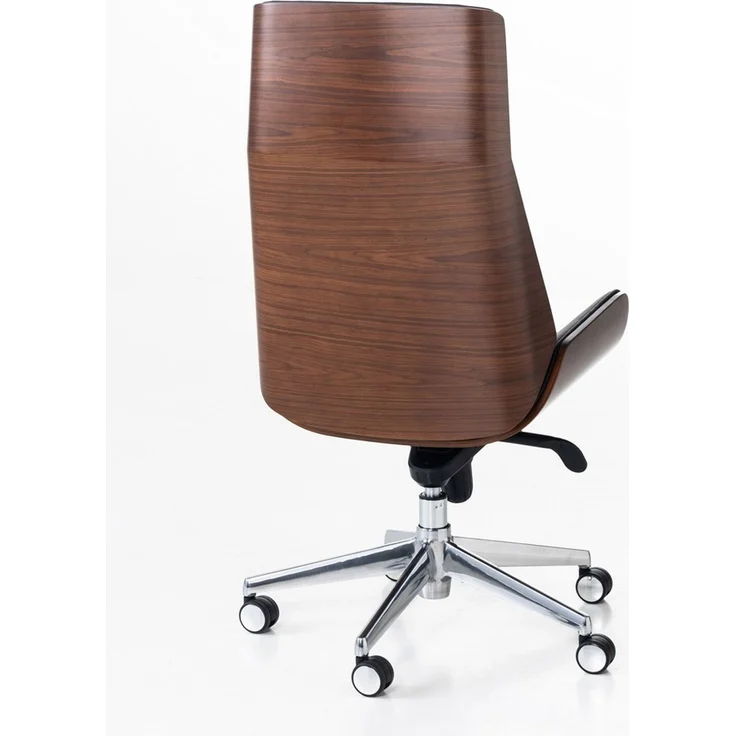 Office Chair mit Walnussholz, ca. 56 x 65 x 110–118 cm – Schwarz – Bild 8