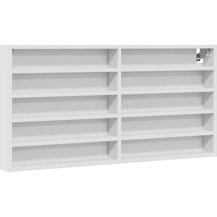 vidaXL Vitrinenschrank Weiß 100x8,5x50 cm Holzwerkstoff 847947 – Bild 2