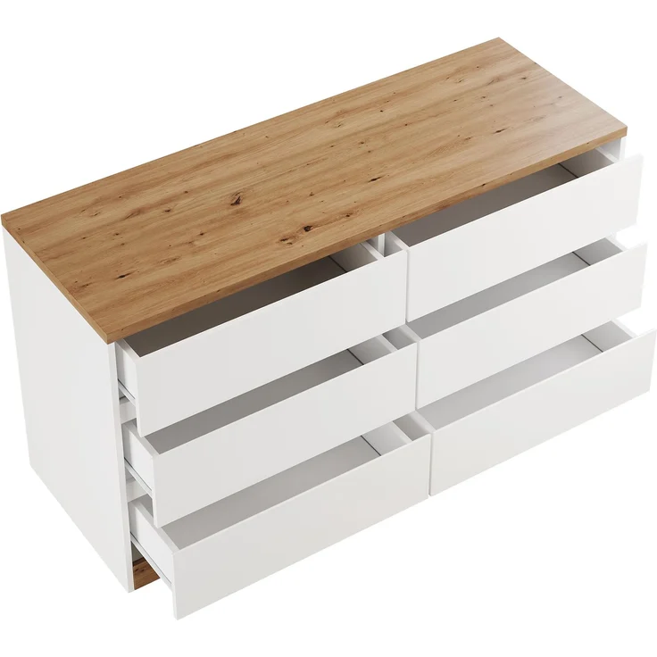 ZUBALIYA Schreibtisch mit feststellbaren Rollen – multifunktionales Design, 4 cm dickere, drehbare Tischplatte, fest arretierbar, weiß/Eiche, Faltbarer Schreibtisch, Eckschreibtisch, Sideboard,Dicke Materialie – Modell N880P4642189O – Bild 15
