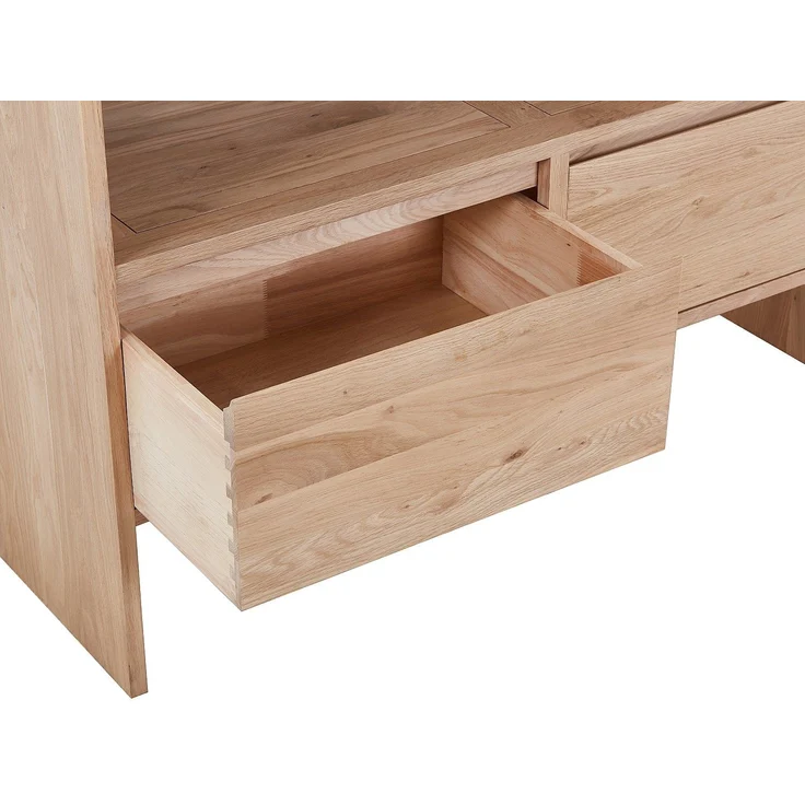 Vente-unique - Waschbeckenunterschrank aus Massivholz Eiche - Hell Natur - 110 cm - CAVIZO – Bild 6