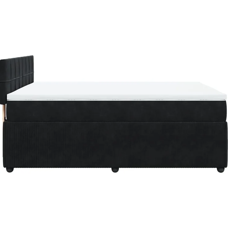 vidaXL Boxspringbett mit Matratze Schwarz 160x200 cm Samt 3287784 – Bild 6