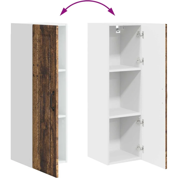 vidaXL Wandschrank PORTO Altholz 30 x 31 x 100 cm Holzwerkstoff 885463 – Bild 11