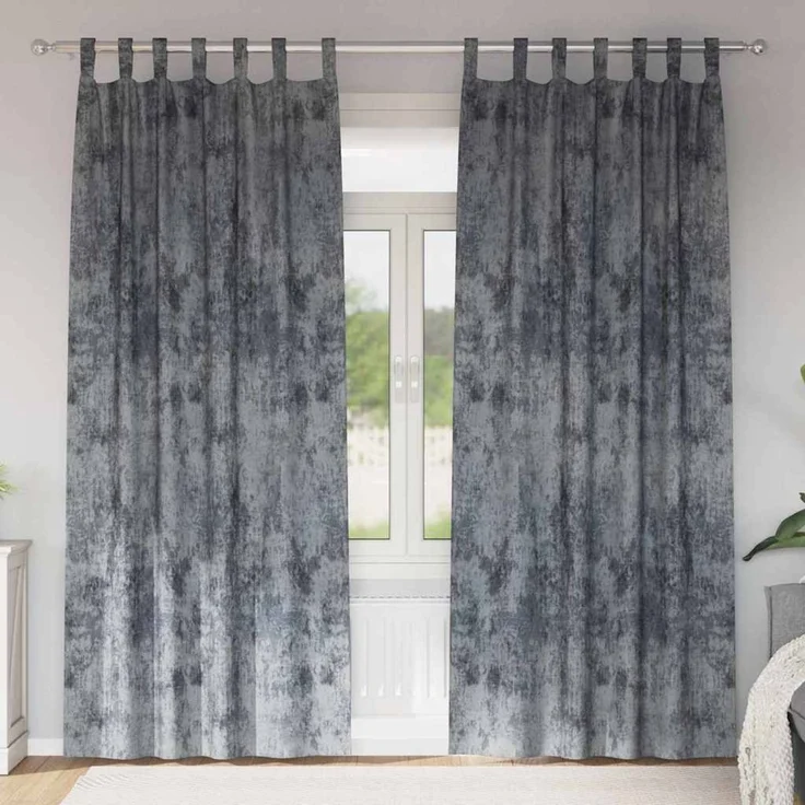 vidaXL Samtvorhänge 2 stk. Silber Grau 225 x 140 cm Samt 4107720 – Bild 1