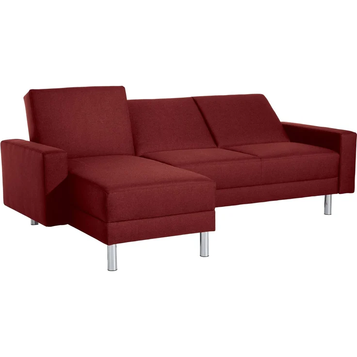 Funktionssofa mit Hocker Katryna Flachgewebe rot – Bild 5
