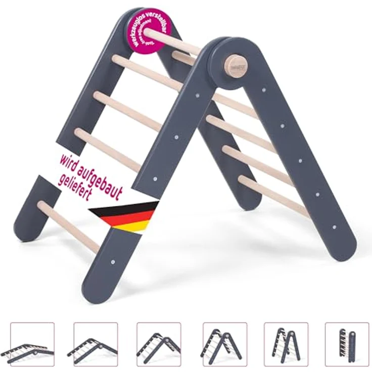 babybay Kletterdreieck Littlefoot schiefergrau lackiert – Bild 2