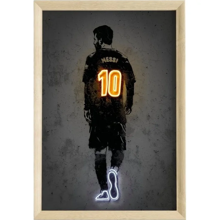 JUSTGOODMOOD Poster Premium ® Lionel Messi Poster · Neon Effekt Trikot Nr 10 · ohne Rahmen