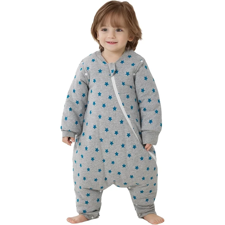 Duomiaomiao Baby Schlafsack mit Füßen 3.5 tog, winterschlafsack 100% Baumwolle Baby, Mädchen mit Schlafsack, Cartoon-Laub (Pentagramm/65CM) – Bild 1