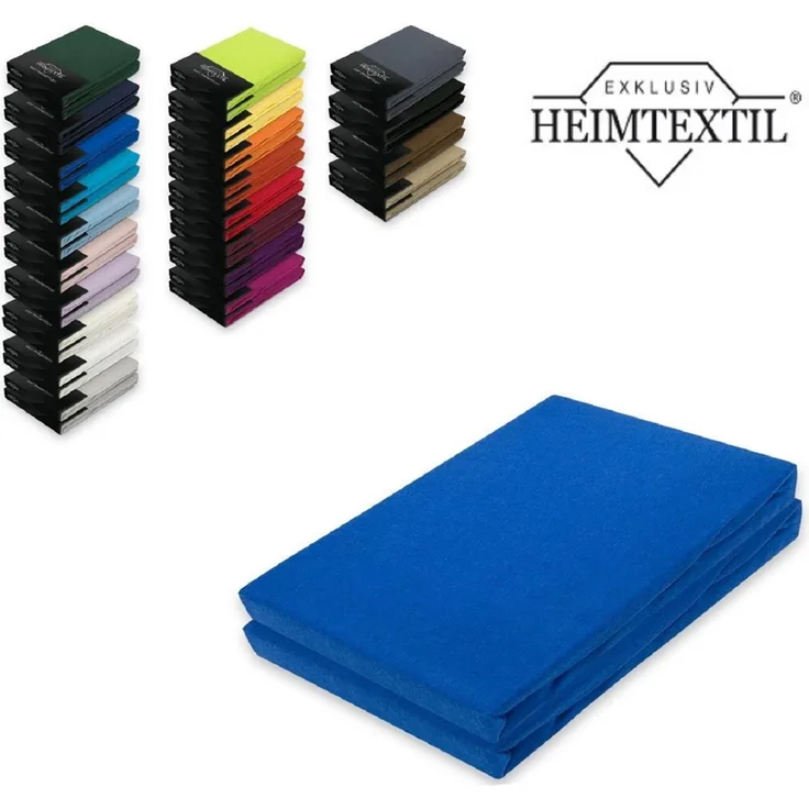 Marke Jersey Spannbettlaken Doppelpack 140 - 160 x 200 cm Royalblau