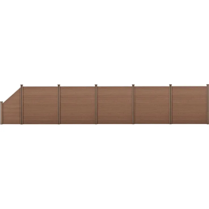 WPC Gartenzaun mit Schrägelement 183x973 cm braun [neu. holz]