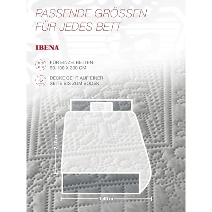 IBENA Tagesdecke Sonio, Tagesdecke mit Steppung in diversen Designs, als Überwurf geeignet – Bild 6
