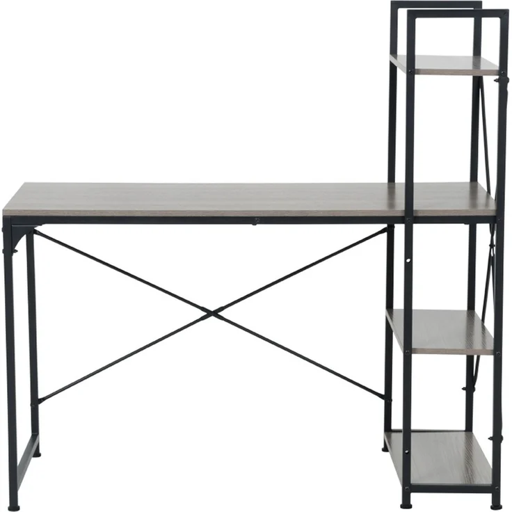 Schreibtisch TUZLA mit Seitenregal 120 x 64 cm – Eiche Grau – Bild 5