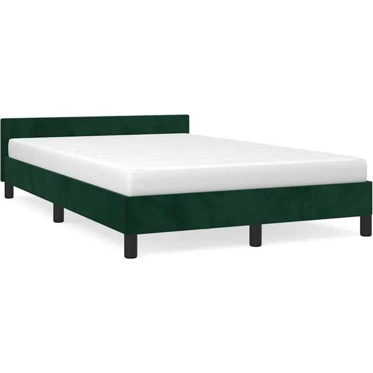 Einzelbettgestell Design für Erwachsene ohne Matratze Dunkelgrün 120x200 cm Samt d4782e – Bild 1