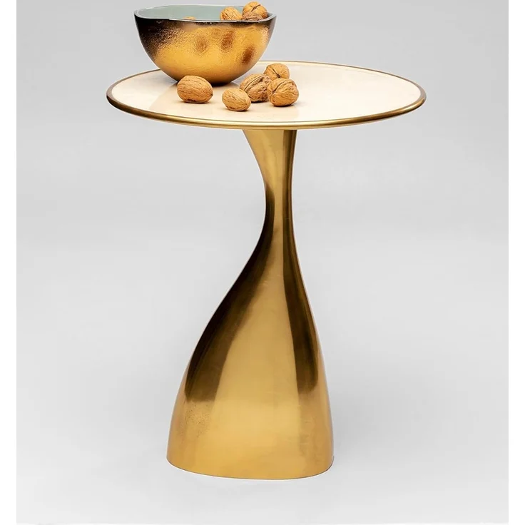 Kare Design Beistelltisch Spacey, Gold, Durchmesser 36cm, Wohnzimmertisch, Nachttisch, runder Beistelltisch, Handgearbeitet, 46 x 36 x 36 cm (H/B/T) – Bild 4