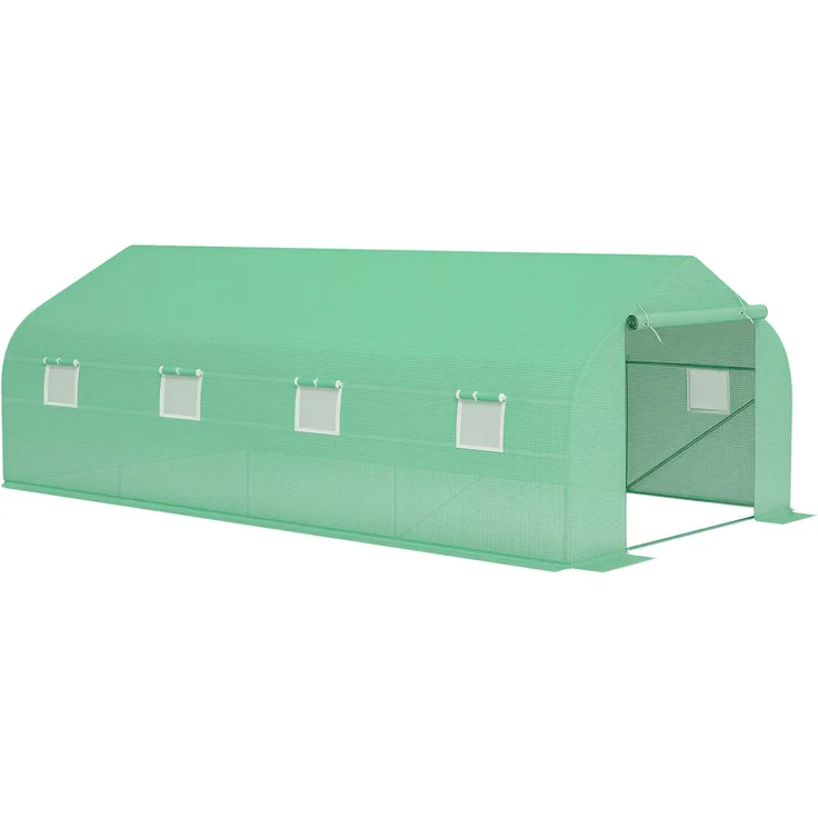 MELAYR, Garten- oder Terrassen-Gewächshaus, 6 x 3 x 2 m, für den Anbau von Pflanzen und Samen, Farbe Grün